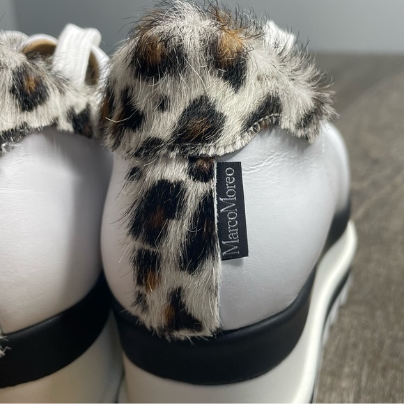 Marco Moreo White Leather Chunky Platform Sneakers Size 6 - Picture 6 of 11